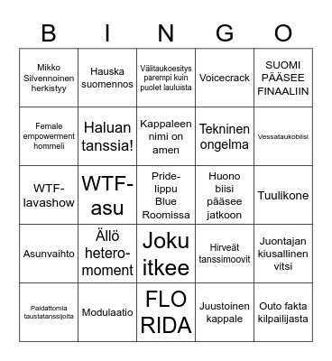 Euroviisubingo Card