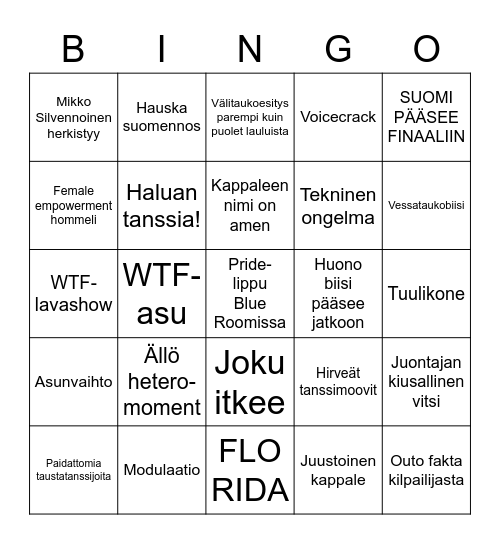 Euroviisubingo Card
