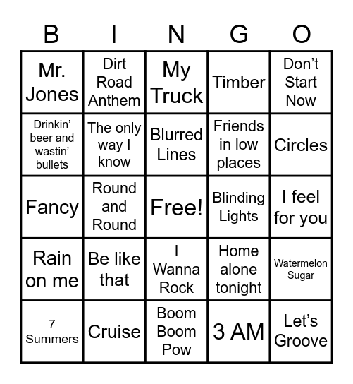 Donkey's Good Mix Bingo Card