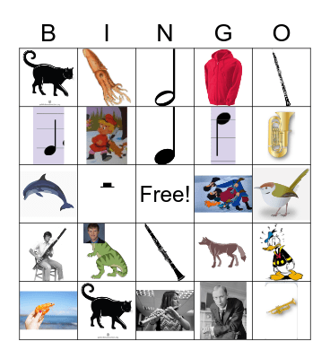 2nd Grade Music Bingo Card