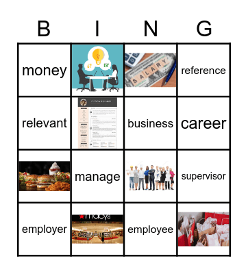 Summer Jobs Makes $Sense Bingo Card