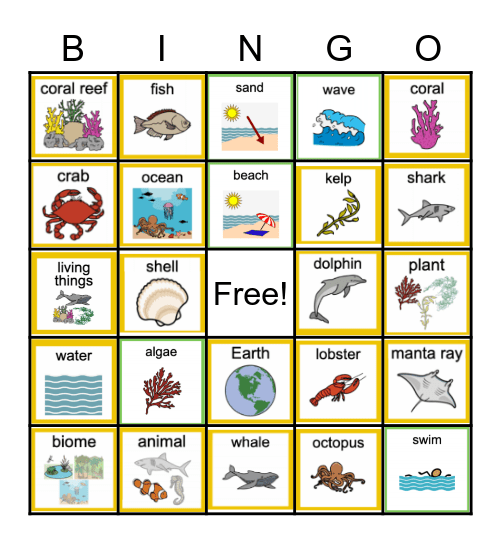 Ocean PCS Bingo Card