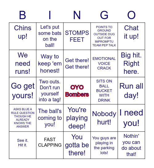 Coach Russellisms Bingo Card