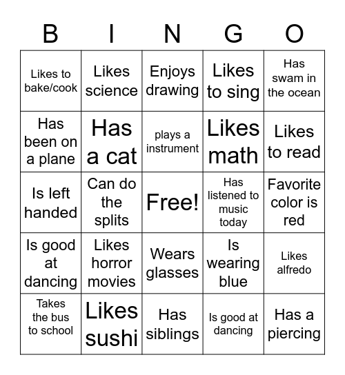 Ice Breaker BIngo! Bingo Card