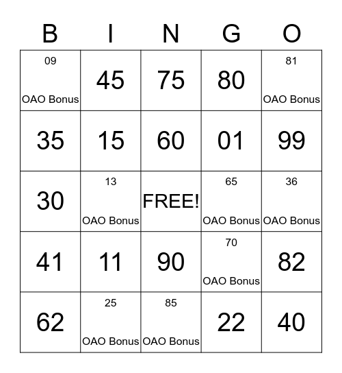 The Outlets At Orange #binoao Bingo Card