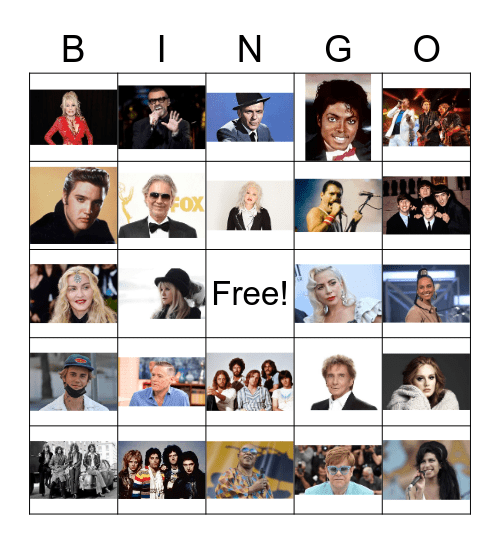 Music Bingo Card