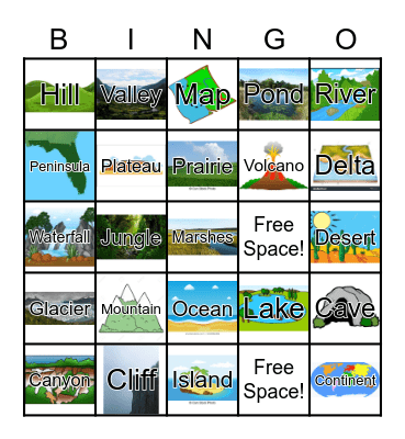 Landforms Bingo Card