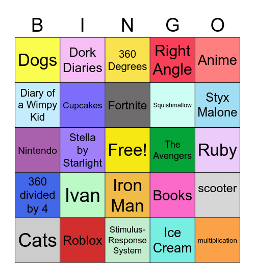 Mash Up! Bingo Card