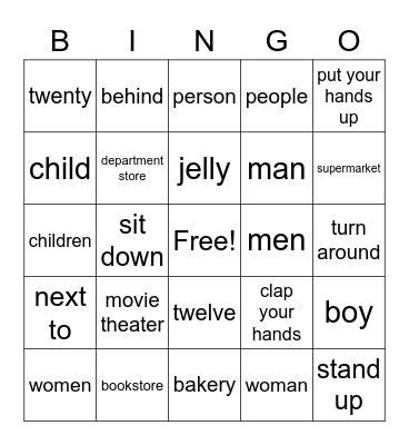 phonics Bingo Card