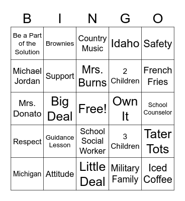 Get to Know and SOAR!!! Bingo Card