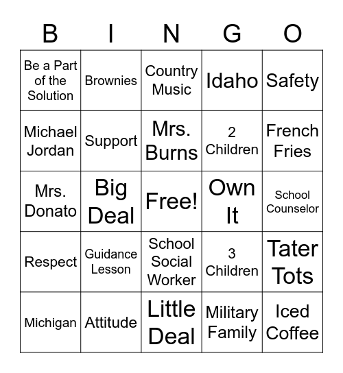 Get to Know and SOAR!!! Bingo Card