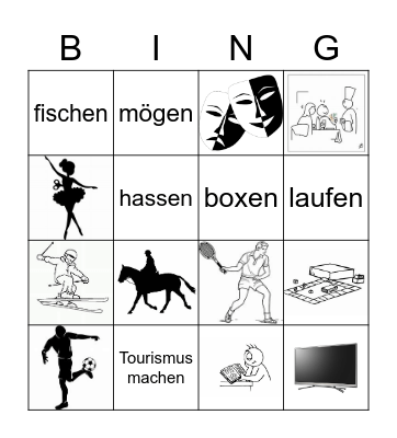 Les loisirs Bingo Card