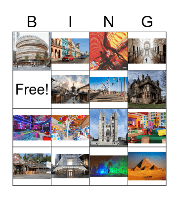 Architecture & Music Bingo Card