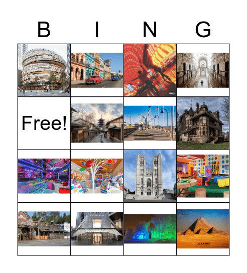 Architecture & Music Bingo Card