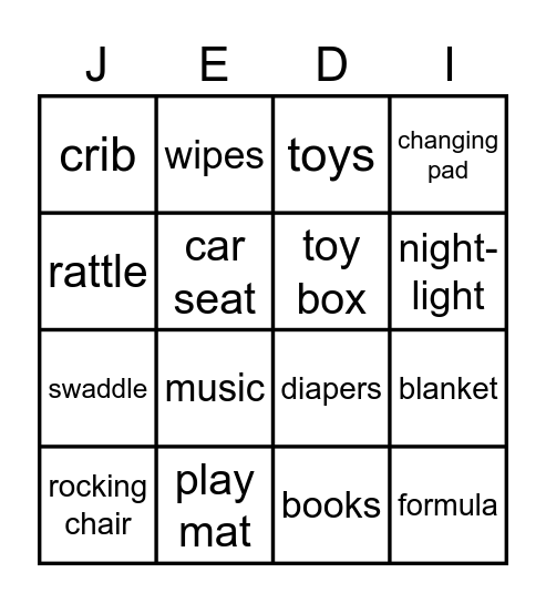 IT'S A BOY Bingo Card