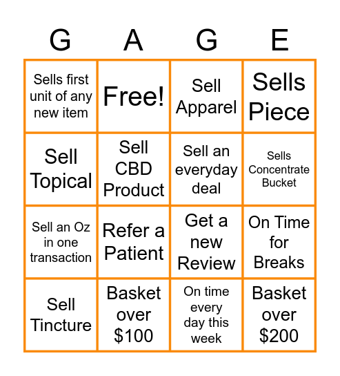 Product Specialist Bingo Card
