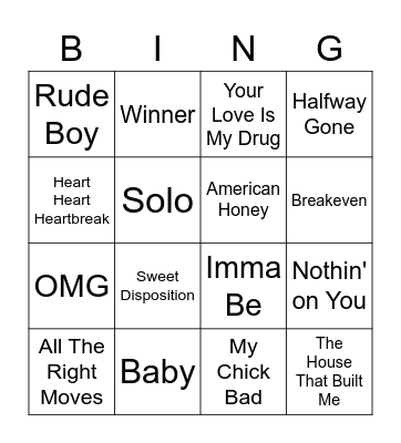 Now 34 Bingo Card