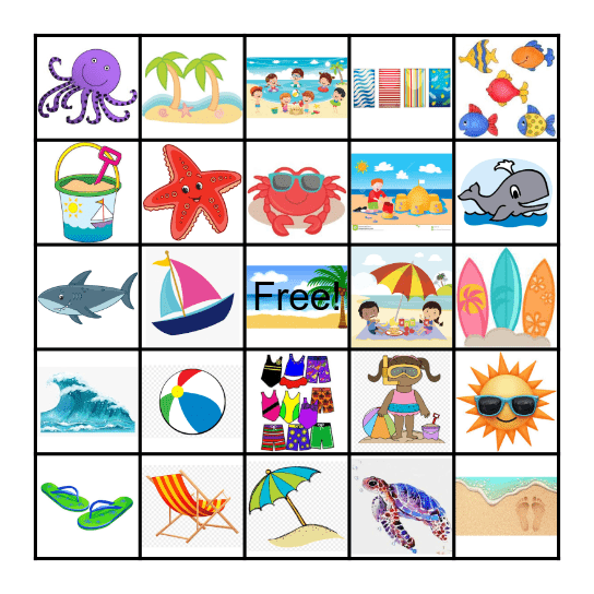 Beach BINGO Card