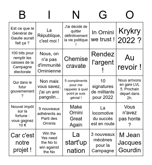 Bingo FA"Castex" Bingo Card