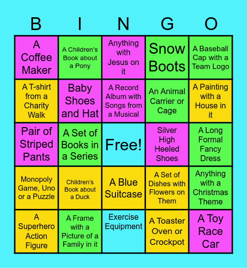 THRIFT SHOP BINGO! Bingo Card