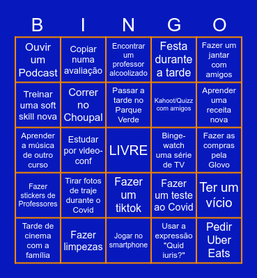 Bingo (Covid Edition) Bingo Card