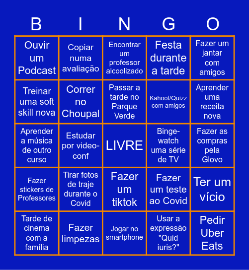 Bingo (Covid Edition) Bingo Card