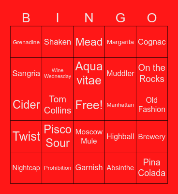 Free Space Friday Bingo Card