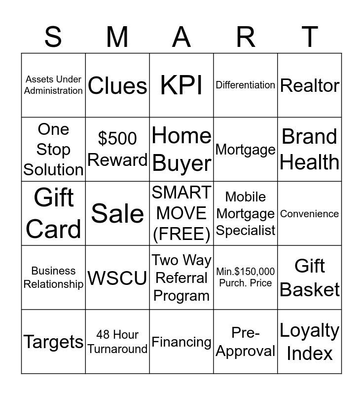 Smart Move Bingo Card
