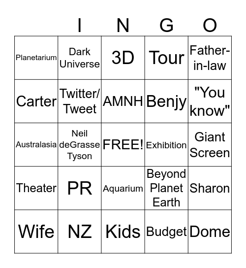 Weenie 2 Phone BINGO Card