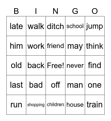 BLUE LEVEL Bingo Card