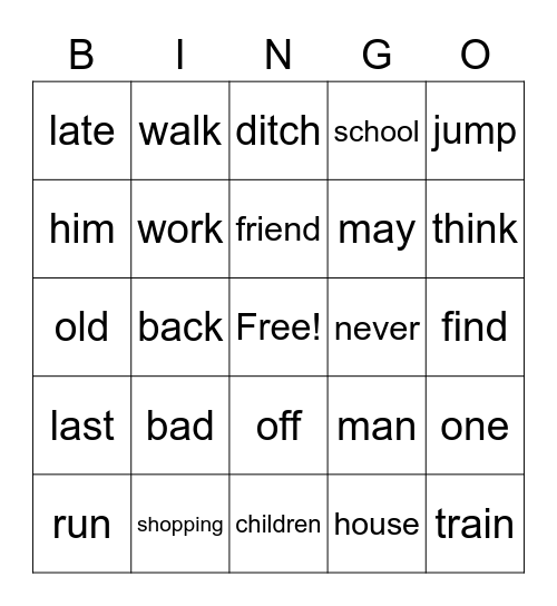 BLUE LEVEL Bingo Card