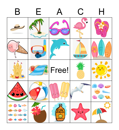 Summer Time Bingo Card