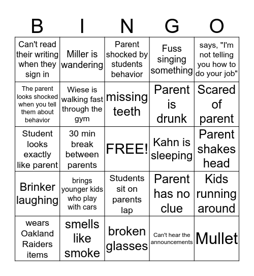 Conference Bingo Card