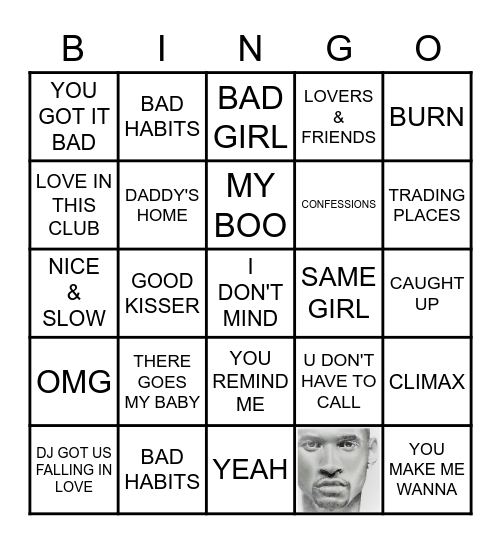 ALL ABOUT USHER Bingo Card