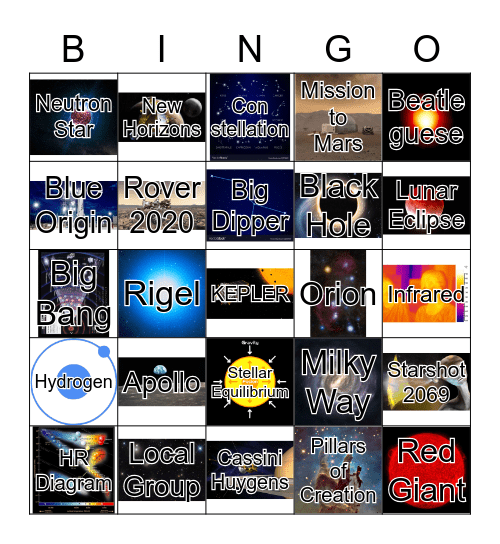 NASA MISSIONS Bingo Card