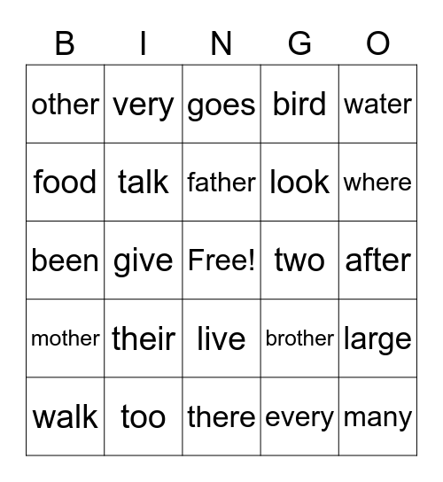 SIPPS Extension lessons 1-6 Bingo Card