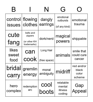 Luvcore Bingo Card