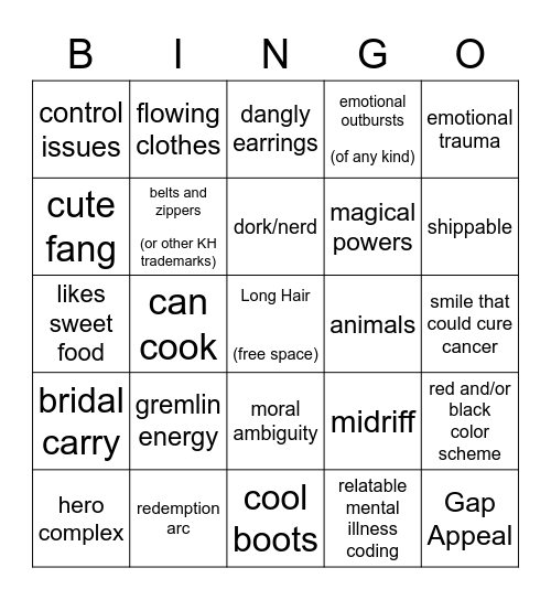 Luvcore Bingo Card