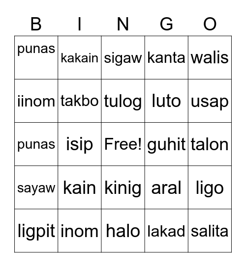 Mga Gawain/Week 32i Bingo Card