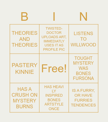 DOLL EYE FAN BINGO Card