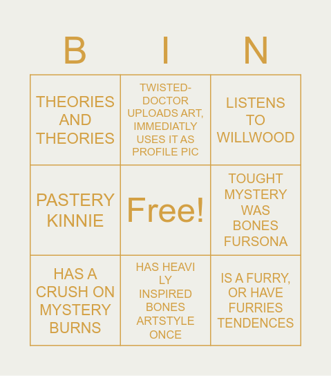 DOLL EYE FAN BINGO Card