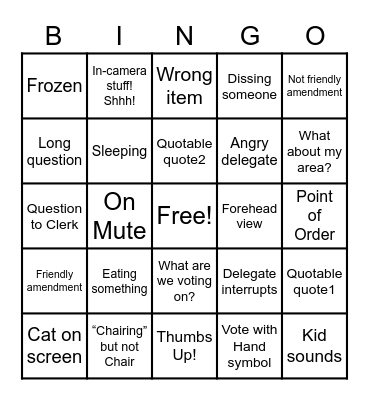C I N G O ! ! ! Bingo Card