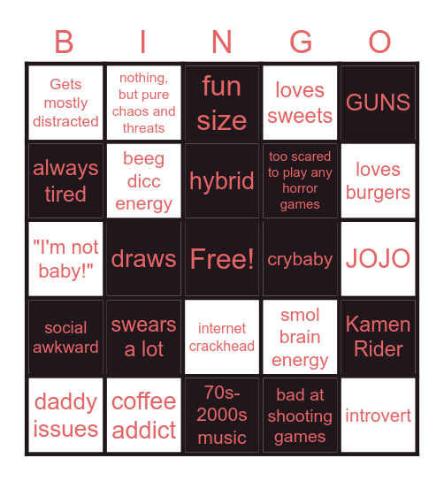 Occhio's bingo bango Bingo Card
