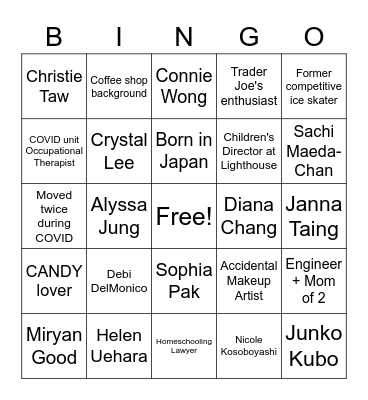 Ultimate Women's SG BINGO! Bingo Card