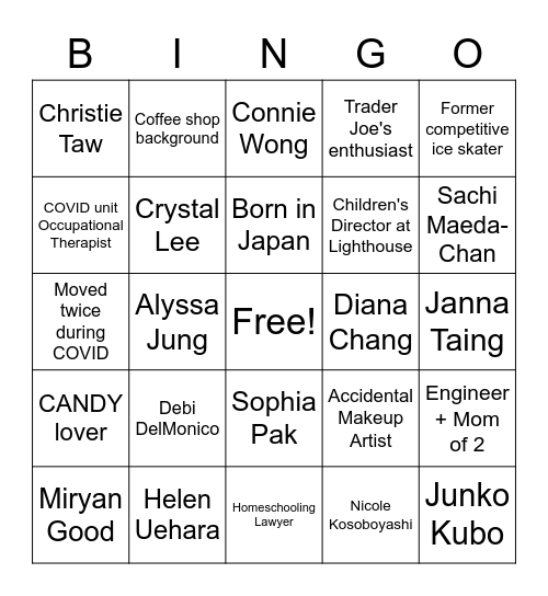 Ultimate Women's SG BINGO! Bingo Card