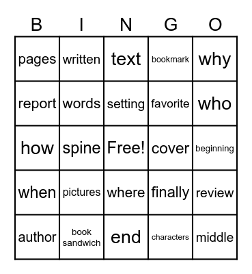 Books Bingo Card