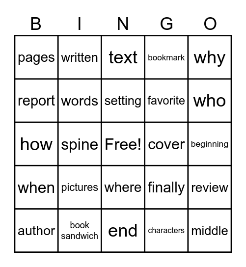 Books Bingo Card