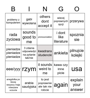 Bingo Card