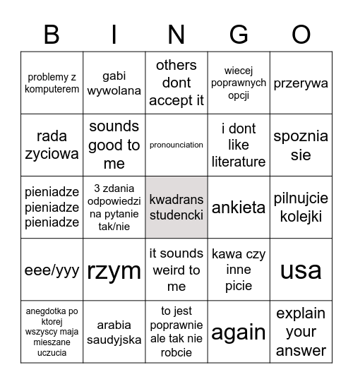 Bingo Card