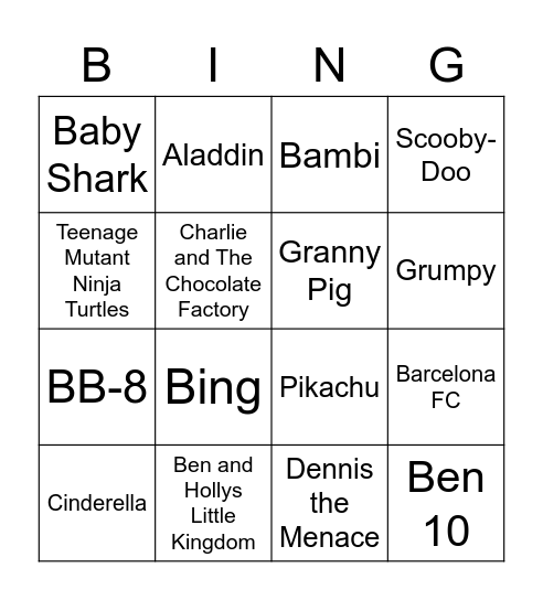 VAANYAS BINGO Card